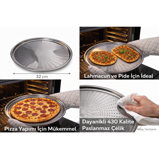 Delikli Pizza Ve Lahmacun Tepsisi Lahmacun Pide Tepsisi 32cm