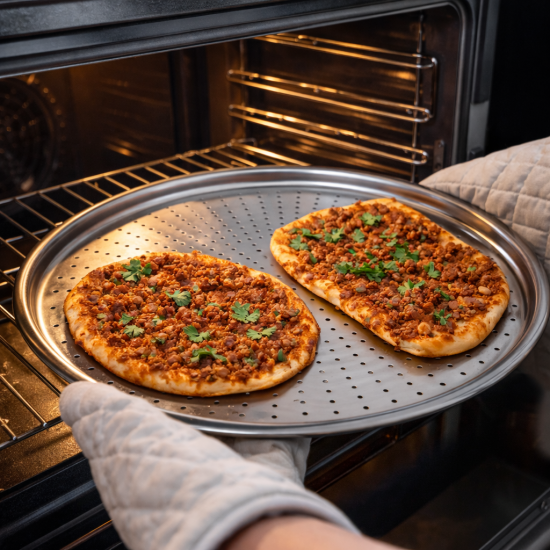 Delikli Pizza Ve Lahmacun Tepsisi Lahmacun Pide Tepsisi 32cm