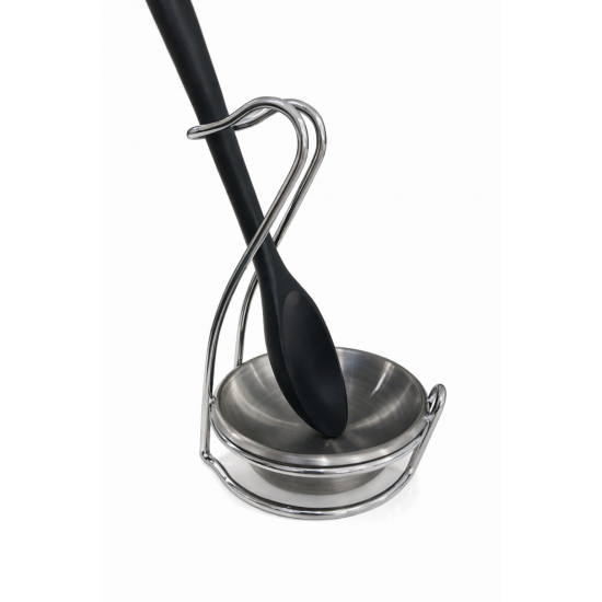 Premium Kirli Kaşık Kepçelik Paslanmaz Çelik Tezgah Üstü Metal Standlı Kaşık Tutacağı 18 cm