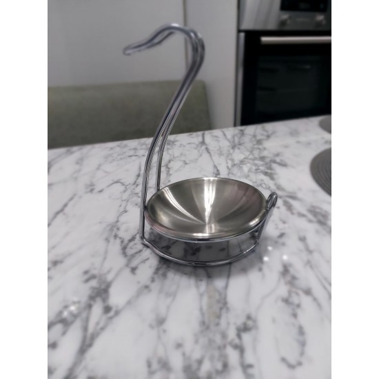 Premium Kirli Kaşık Kepçelik Paslanmaz Çelik Tezgah Üstü Metal Standlı Kaşık Tutacağı 18 cm