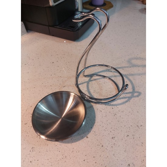 Premium Kirli Kaşık Kepçelik Paslanmaz Çelik Tezgah Üstü Metal Standlı Kaşık Tutacağı 18 cm