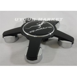 AUDİ QUATTRO 5 KOL JANT KAPAĞI 135MM 1 ADET , AUDİ 5 KOL JANT GÖBEĞİ QUATTRO SİYAH 1 TANESİ , 4F0601165N