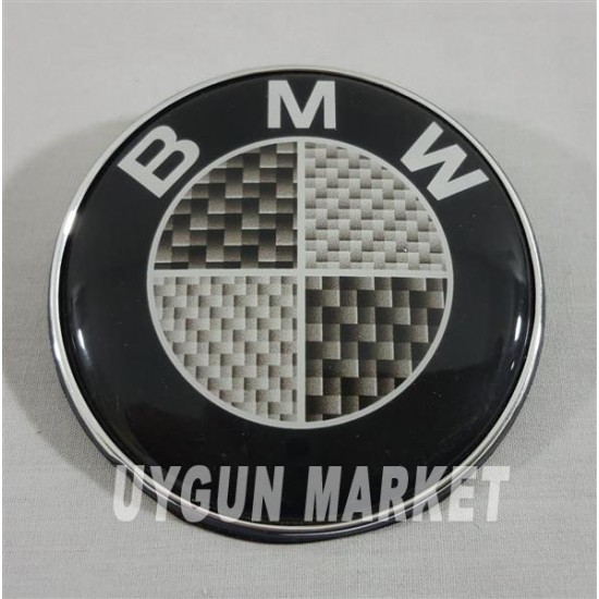 3 Kasa BMW Karbon Bagaj Arması 74mm BMW (51-14-8-219-237) , BMW Bagaj Logo 74mm, 3 Seri Bagaj Arması