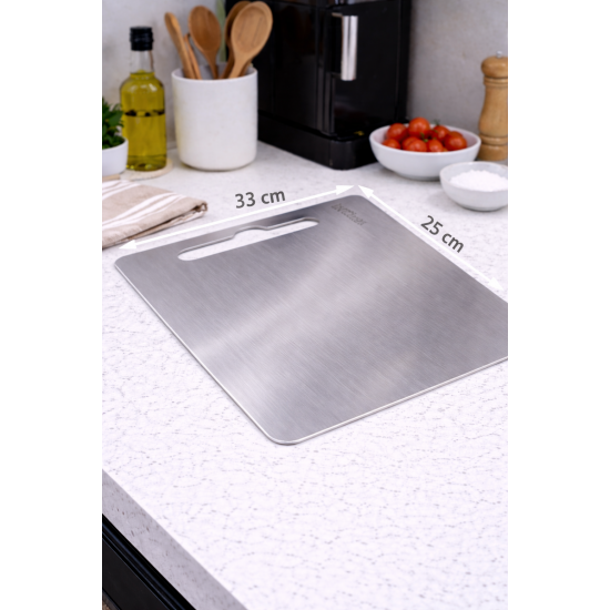 304 Paslanmaz Çelik Kesme Tahtası , Dayanıklı, Uzun Ömürlü, Kokusuz, 33cm* 25cm