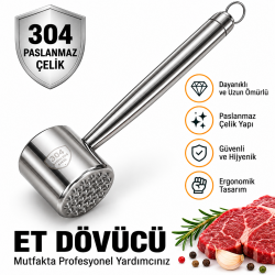 DİES - Et Dövücü , 304 Paslanmaz Çelik , Kutulu Profesyonel
