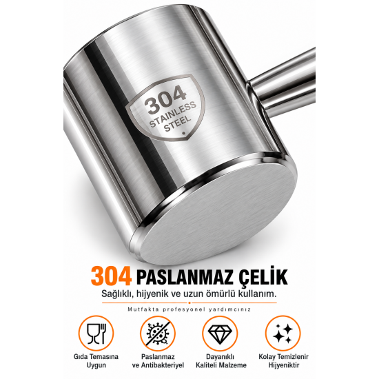 DİES - Et Dövücü , 304 Paslanmaz Çelik , Kutulu Profesyonel DİES - Et Dövücü , 304 Paslanmaz Çelik , Kutulu Profesyonel
