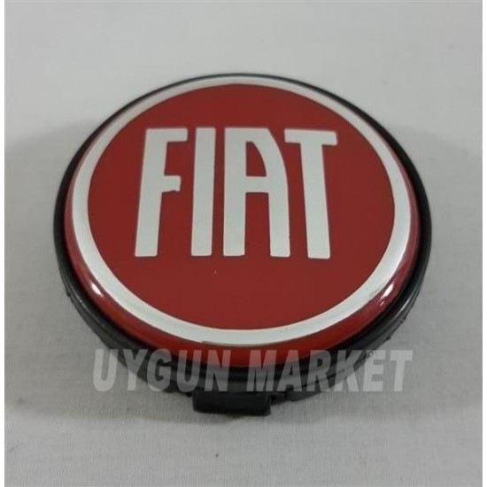 58/55mm FİAT Jant Göbeği 1 Adet Kırmızı , Fiat Jant Kapağı , Sticker Baskı Değildir Al Tak Kullan