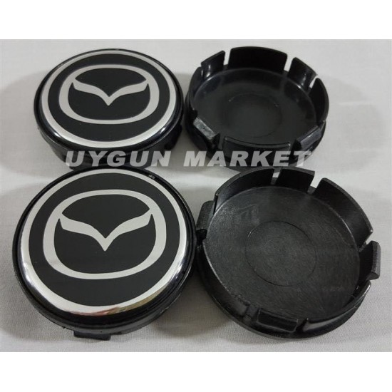 MAZDA Jant Göbeği 4 Adet, 58/55mm , MAZDA Jant Kapağı 58mm (Sticker Baskı Değildir) Al Tak Kullan