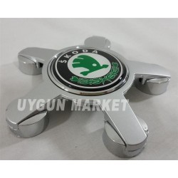 SKODA 5 Kol Jant Göbeği 135mm, Gri Yeşil 1 Tane Fiyatı , 4F0601165N , SKODA 5 Kol Jant Kapağı 135mm 1 Adet, skoda jant göbeği