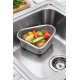 Lavabo İçi Süzgeci Üçgen Paslanmaz Çelik Süzgeç 18x12x12 cm Mutfak Atık ve Meyve Sebze Süzme Sepeti