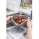Lavabo İçi Süzgeci Üçgen Paslanmaz Çelik Süzgeç 18x12x12 cm Mutfak Atık ve Meyve Sebze Süzme Sepeti