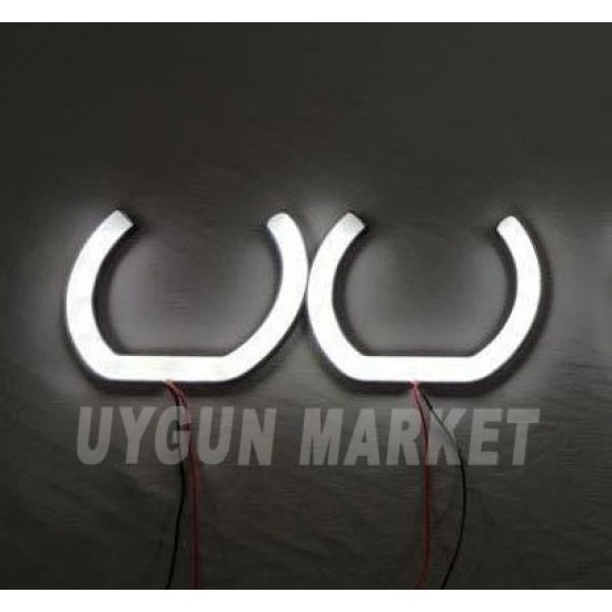 U Tipi Tofaş Angel Far, 2 Adet Beyaz , U Tipi Cotton Angel Halka Seti 135mm , Orjinal Far Angel