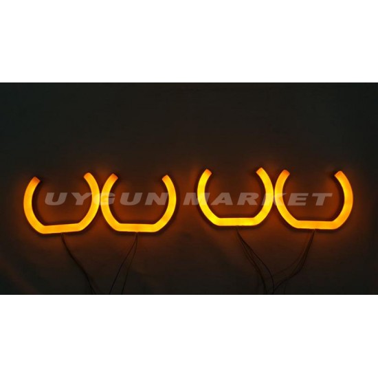 U Tipi 120mm Cotton Angel Halka Seti Turuncu 4 Adet, far içi halka , bmw e36 pamuk angel , universal