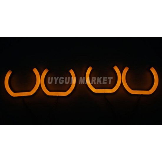 U Tipi 120mm Cotton Angel Halka Seti Turuncu 4 Adet, far içi halka , bmw e36 pamuk angel , universal