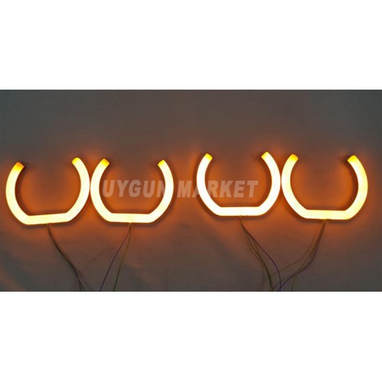 U Tipi 120mm Cotton Angel Halka Seti Turuncu 4 Adet, far içi halka , bmw e36 pamuk angel , universal