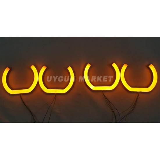 U Tipi 120mm Cotton Angel Halka Seti Turuncu 4 Adet, far içi halka , bmw e36 pamuk angel , universal